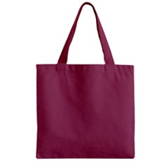 Dark Mauve Color Zipper Grocery Tote Bag by SpinnyChairDesigns