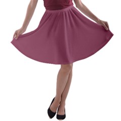 Dark Mauve Color A-line Skater Skirt by SpinnyChairDesigns