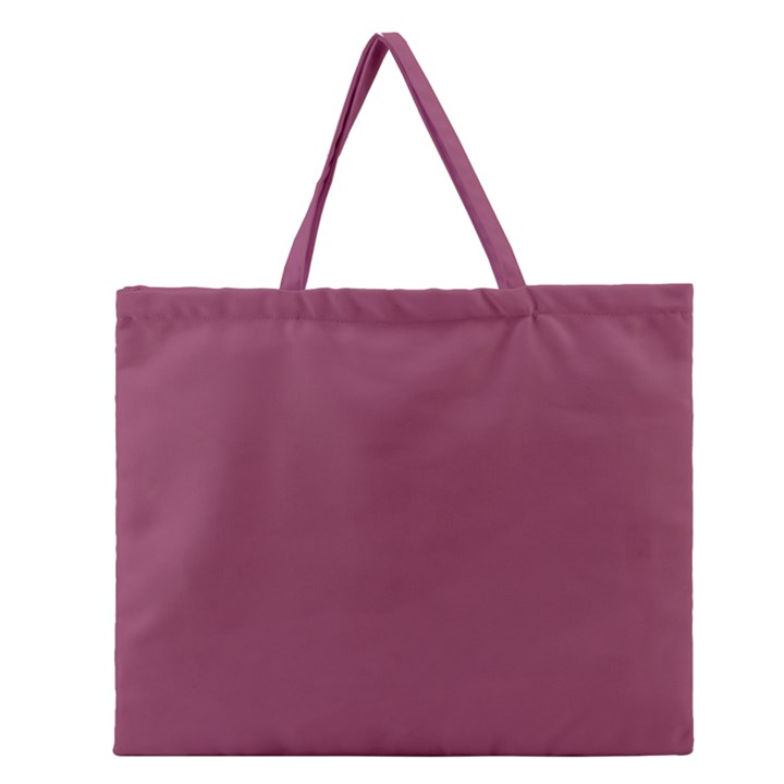 Dark Mauve Color Zipper Large Tote Bag