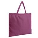 Dark Mauve Color Zipper Large Tote Bag View2