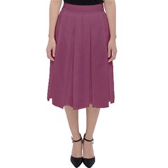 Dark Mauve Color Classic Midi Skirt by SpinnyChairDesigns