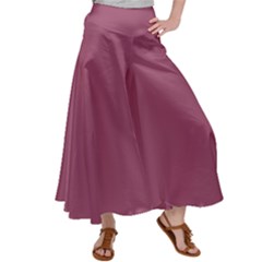 Dark Mauve Color Satin Palazzo Pants by SpinnyChairDesigns