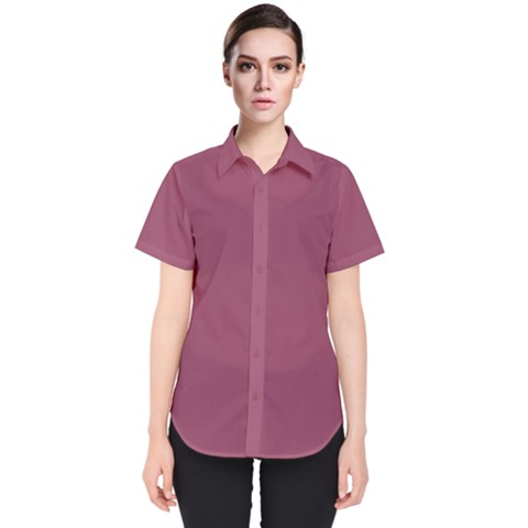 Dark Mauve Color Women s Short Sleeve Shirt by SpinnyChairDesigns