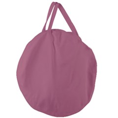 Dark Mauve Color Giant Round Zipper Tote by SpinnyChairDesigns