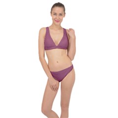 Dark Mauve Color Classic Banded Bikini Set  by SpinnyChairDesigns