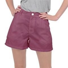 Dark Mauve Color Ripstop Shorts by SpinnyChairDesigns