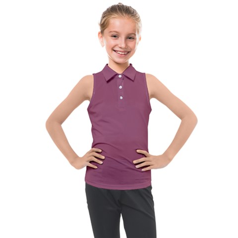 Dark Mauve Color Kids  Sleeveless Polo Tee by SpinnyChairDesigns