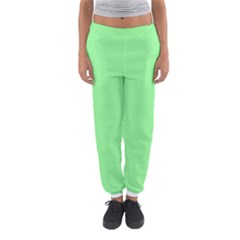 Mint Green Color Women s Jogger Sweatpants by SpinnyChairDesigns