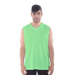 Mint Green Color Men s Basketball Tank Top by SpinnyChairDesigns