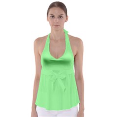 Mint Green Color Babydoll Tankini Top by SpinnyChairDesigns