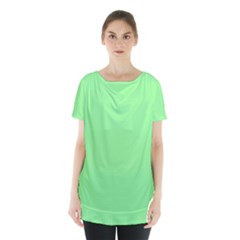 Mint Green Color Skirt Hem Sports Top by SpinnyChairDesigns