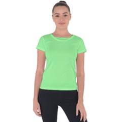 Mint Green Color Short Sleeve Sports Top  by SpinnyChairDesigns