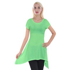 Mint Green Color Short Sleeve Side Drop Tunic by SpinnyChairDesigns