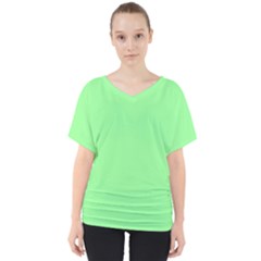 Mint Green Color V-neck Dolman Drape Top by SpinnyChairDesigns