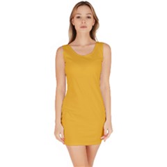 True Mustard Yellow Color Bodycon Dress by SpinnyChairDesigns