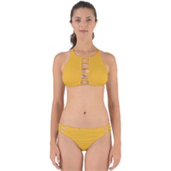 True Mustard Yellow Color Perfectly Cut Out Bikini Set by SpinnyChairDesigns