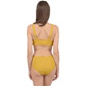 True Mustard Yellow Color Cage Up Bikini Set View2