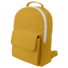 True Mustard Yellow Color Flap Pocket Backpack (small) by SpinnyChairDesigns