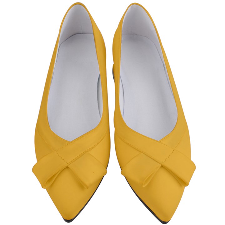 True Mustard Yellow Color Women s Bow Heels