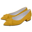 True Mustard Yellow Color Women s Bow Heels View2