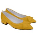 True Mustard Yellow Color Women s Bow Heels View3