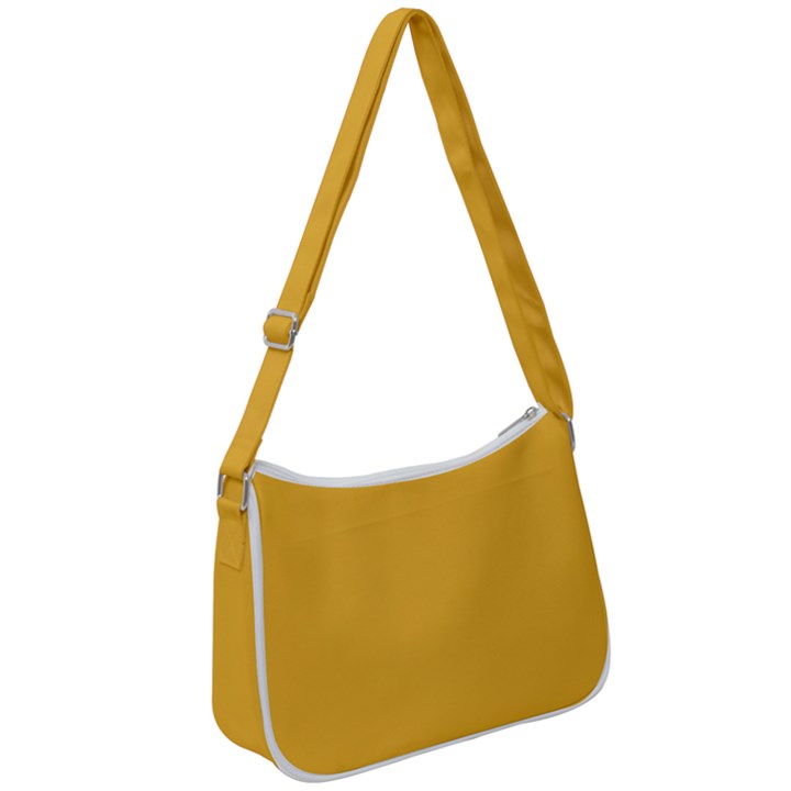 True Mustard Yellow Color Zip Up Shoulder Bag