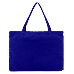 True Navy Blue Color Zipper Medium Tote Bag by SpinnyChairDesigns