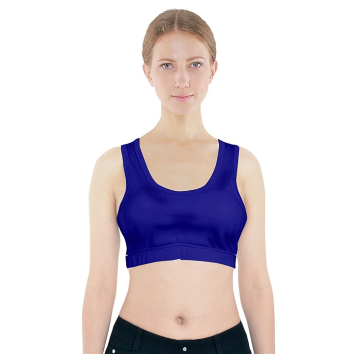 True Navy Blue Color Sports Bra With Pocket