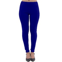 True Navy Blue Color Lightweight Velour Leggings by SpinnyChairDesigns