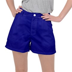 True Navy Blue Color Ripstop Shorts by SpinnyChairDesigns