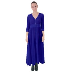 True Navy Blue Color Button Up Maxi Dress by SpinnyChairDesigns