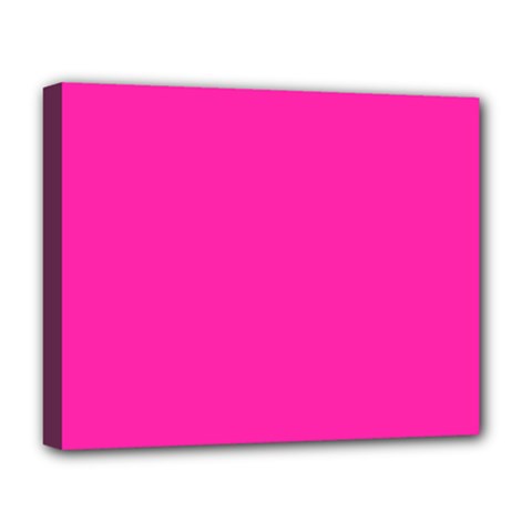 Neon Pink Color Deluxe Canvas 20  X 16  (stretched) by SpinnyChairDesigns