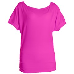 Neon Pink Color Women s Oversized Tee by SpinnyChairDesigns