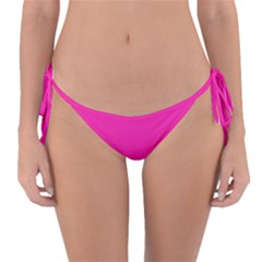 Neon Pink Color Reversible Bikini Bottom by SpinnyChairDesigns