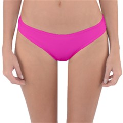 Neon Pink Color Reversible Hipster Bikini Bottoms by SpinnyChairDesigns