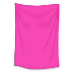 Neon Pink Color Large Tapestry by SpinnyChairDesigns