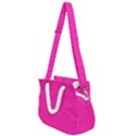 Neon Pink Color Rope Handles Shoulder Strap Bag View1