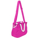 Neon Pink Color Rope Handles Shoulder Strap Bag View2