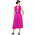 Neon Pink Color Round Neck Boho Dress View2