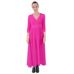 Neon Pink Color Button Up Maxi Dress by SpinnyChairDesigns