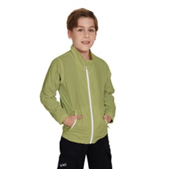 Olive Green Color Kids  Windbreaker by SpinnyChairDesigns