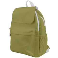 Olive Green Color Top Flap Backpack by SpinnyChairDesigns