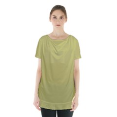 Olive Green Color Skirt Hem Sports Top by SpinnyChairDesigns