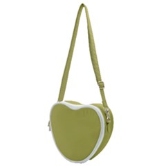 Olive Green Color Heart Shoulder Bag by SpinnyChairDesigns