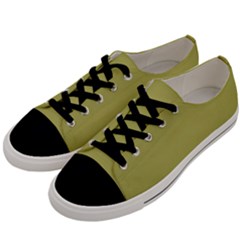 Olive Green Color Men s Low Top Canvas Sneakers by SpinnyChairDesigns