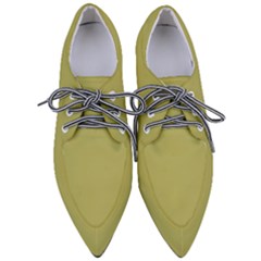 Olive Green Color Pointed Oxford Shoes by SpinnyChairDesigns