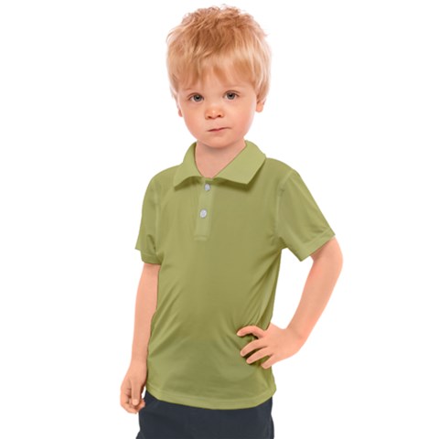 Olive Green Color Kids  Polo Tee by SpinnyChairDesigns