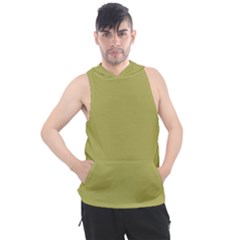 Olive Green Color Men s Sleeveless Hoodie by SpinnyChairDesigns