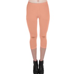 True Peach Color Capri Leggings  by SpinnyChairDesigns