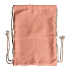 True Peach Color Drawstring Bag (large) by SpinnyChairDesigns